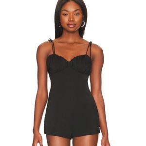 BNWT Revolve "More to Come" brand Jaqueline cami romper- black sz. Small